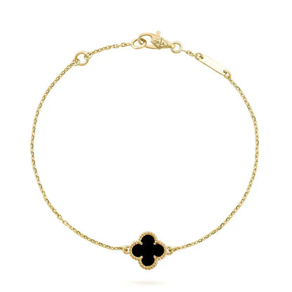Mystic CLOVER ONYX SINGLE FLOWER BRACELET
