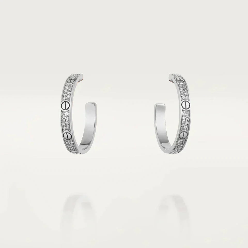 Mystic LOVE DIAMOND SILVER HOOP EARRINGS