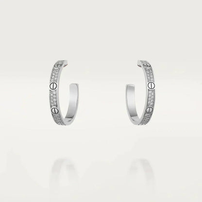 Mystic LOVE DIAMOND SILVER HOOP EARRINGS