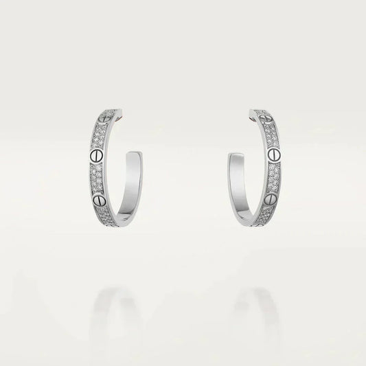 Mystic LOVE DIAMOND SILVER HOOP EARRINGS
