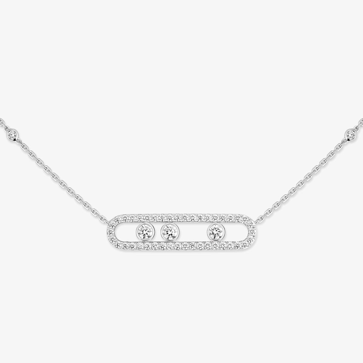 [Mystic] Move Pave_ Rose Gold Diamond Necklace