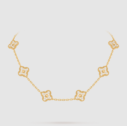 [Mystic ]CLOVER 10 MOTIFS FULL DIAMOND NECKLACE