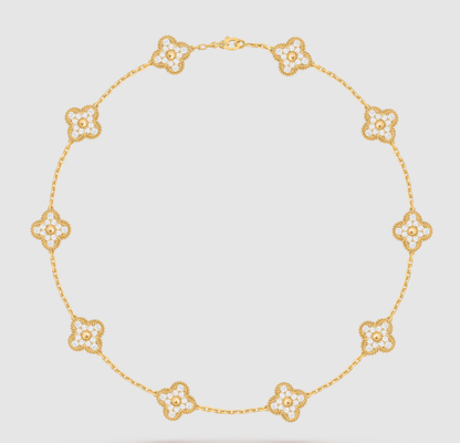 [Mystic ]CLOVER 10 MOTIFS FULL DIAMOND NECKLACE