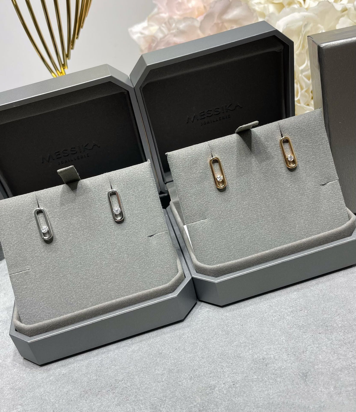 [Mystic]MOVE UNO SMALL 1 DIAMOND EARRINGS
