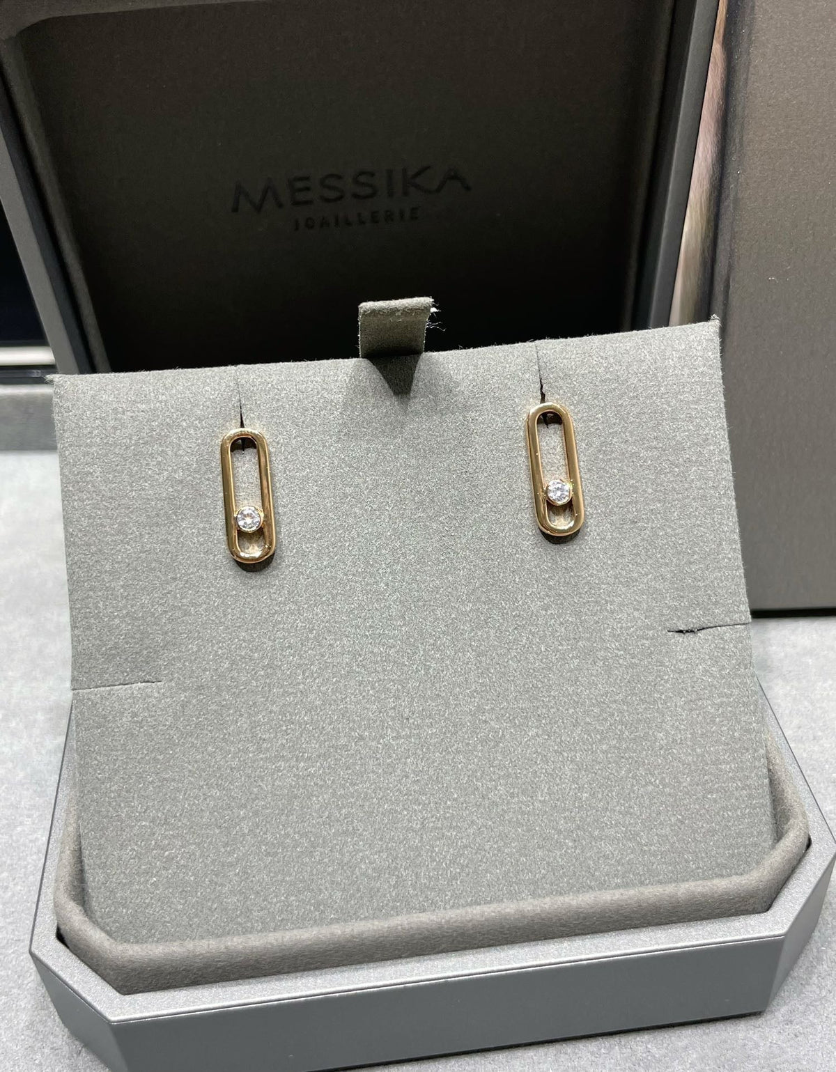 [Mystic]MOVE UNO SMALL 1 DIAMOND EARRINGS