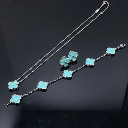 Mystic CLOVER 1 DIAMOND BLUE SKY SILVER EARRINGS