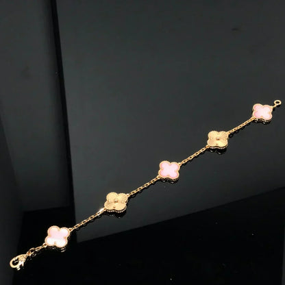 [Mystic ]New  CLOVER 5 MOTIFS  PINK MOP BRACELET COLLECTION