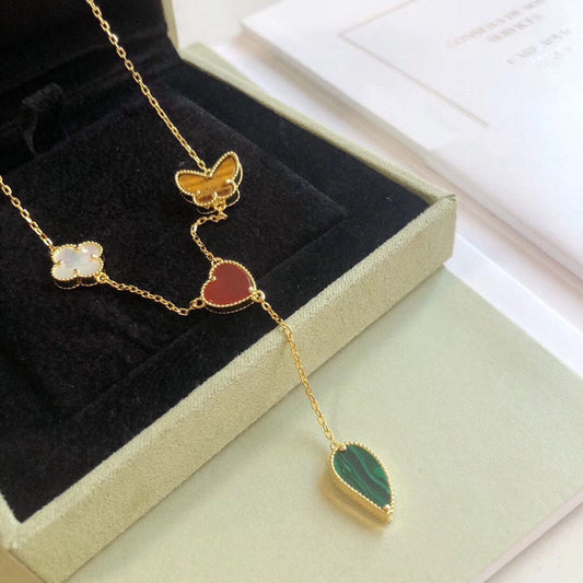 Mystic LUCKY SPRING 4 MOTIFS ROSE GOLD NECKLACE