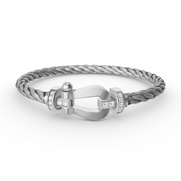 Mystic FORCE LARGE HORSESHOE HALF DIAMOND BRACELET SILVER