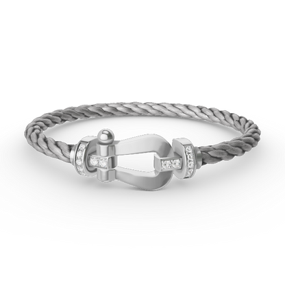 Mystic FORCE LARGE HORSESHOE HALF DIAMOND BRACELET SILVER