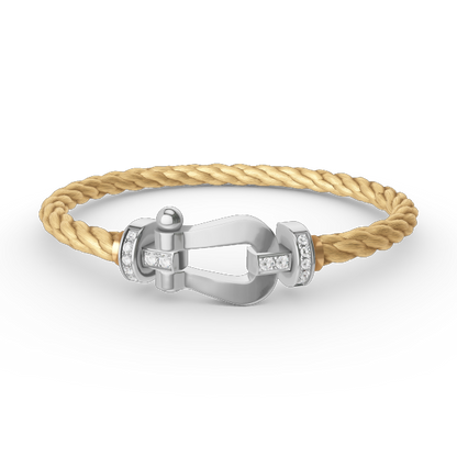 Mystic FORCE LARGE HORSESHOE HALF DIAMOND BRACELET SILVER