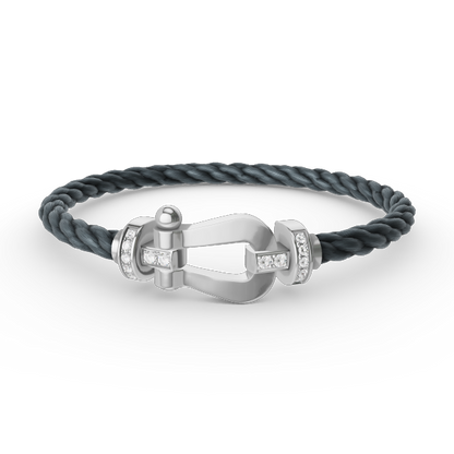 Mystic FORCE LARGE HORSESHOE HALF DIAMOND BRACELET SILVER
