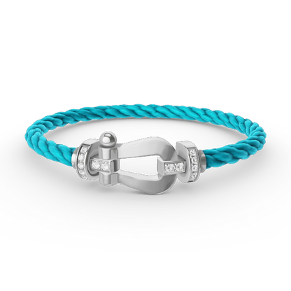 Mystic FORCE LARGE HORSESHOE HALF DIAMOND BRACELET SILVER