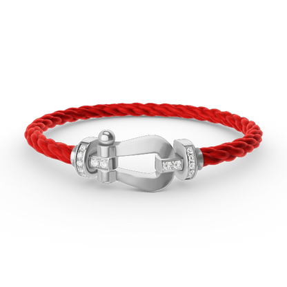 Mystic FORCE LARGE HORSESHOE HALF DIAMOND BRACELET SILVER