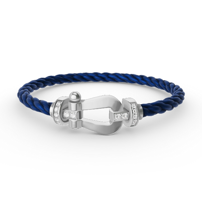 Mystic FORCE LARGE HORSESHOE HALF DIAMOND BRACELET SILVER