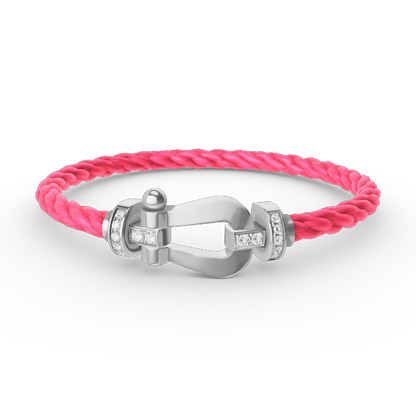 Mystic FORCE LARGE HORSESHOE HALF DIAMOND BRACELET SILVER