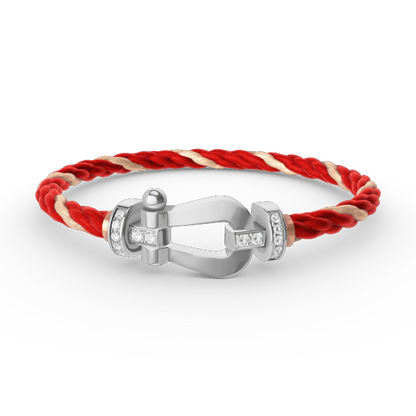 Mystic FORCE LARGE HORSESHOE HALF DIAMOND BRACELET SILVER