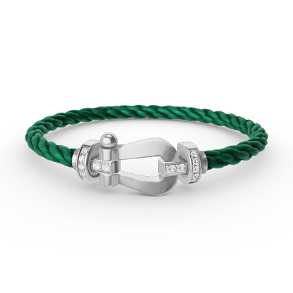Mystic FORCE LARGE HORSESHOE HALF DIAMOND BRACELET SILVER