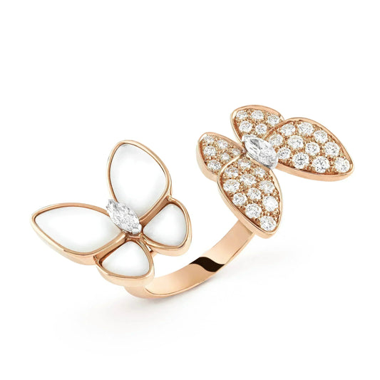 Mystic TWIN BUTTERFLY DIAMOND MOP RING